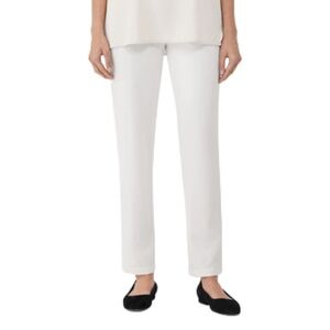 NWT Eileen Fisher Washable Flex Ponte Pant Slim Fit Ankle Length in Ivory Sz. 3X